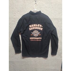 Harley Davidson University Faculty Button Up Work Shirt Size Large Long Sleeve‎
